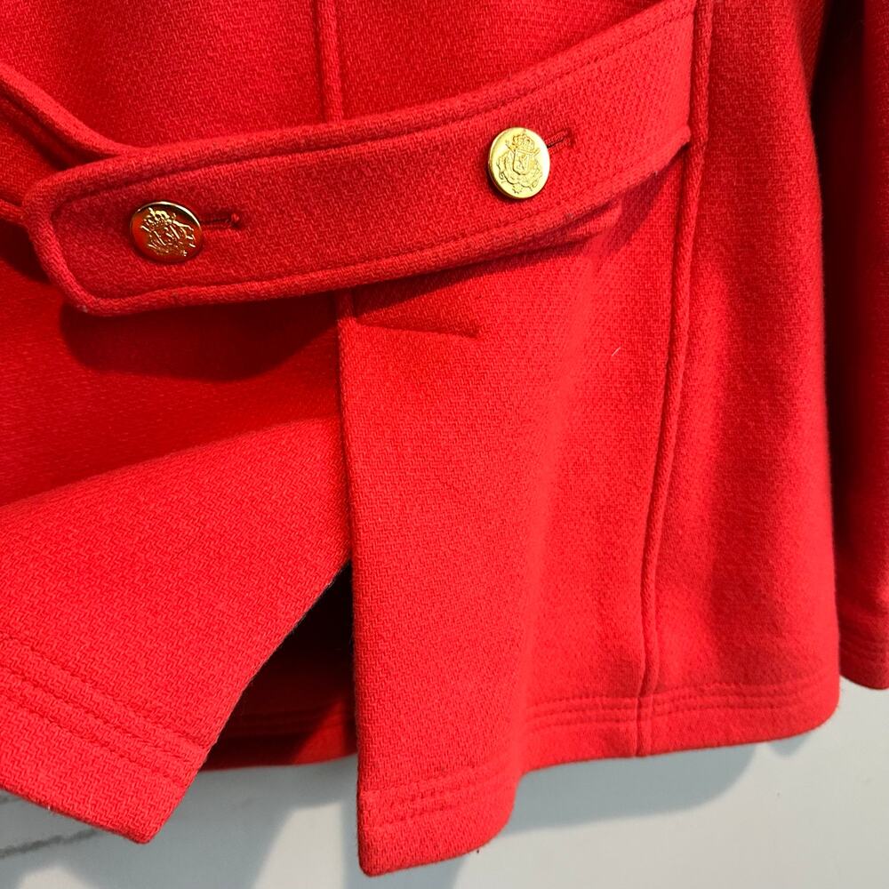 J. Crew Stadium Cloth by Nello Gori Wool blend Pea coat Red 4 - Picture 7 of 10